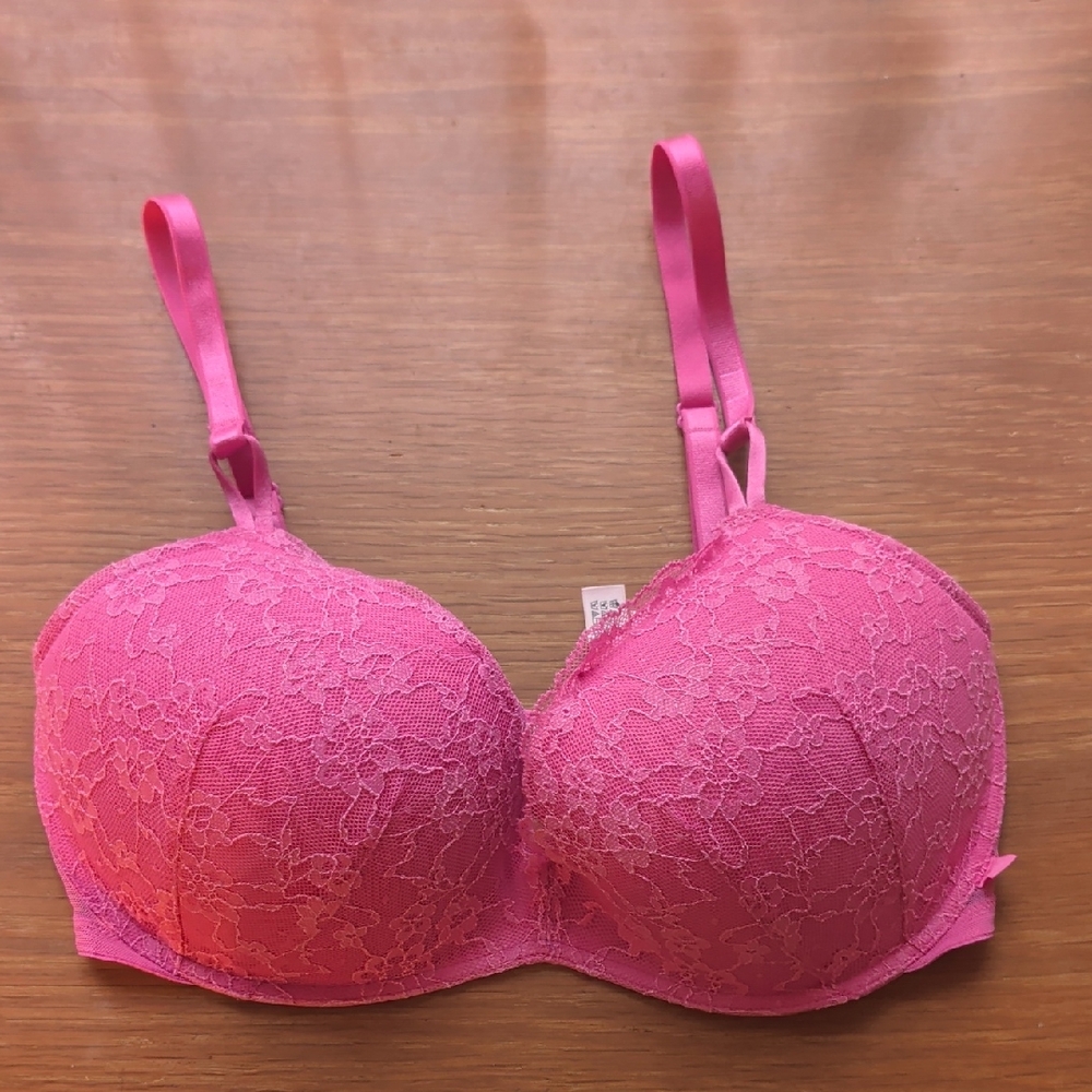 Victoria's Secret Hot Pink Lace Push-Up Bra